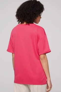 Damen CAMP DAVID & SOCCX Oversized T-Shirt mit Logo Artwork pinky red