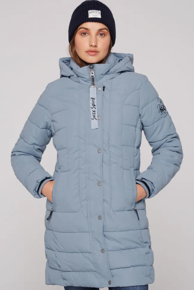 Damen CAMP DAVID & SOCCX Peached Parka mit abtrennbarer Kapuze cool grey