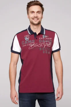 Herren CAMP DAVID & SOCCX Pikee-Polo mit Color-Blocking und Artwork