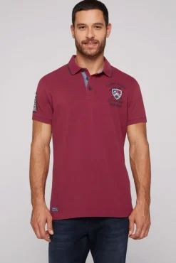 Herren CAMP DAVID & SOCCX Pikee-Polo mit Label Patches und Stickereien