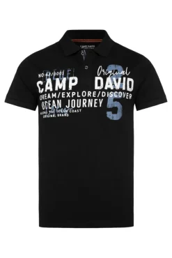 Herren CAMP DAVID & SOCCX Pikee-Polo mit Logo Print | M