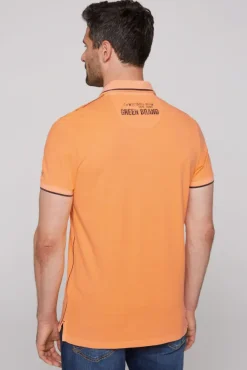 Herren CAMP DAVID & SOCCX Pikee-Polo mit Logo-Applikationen sunrise orange