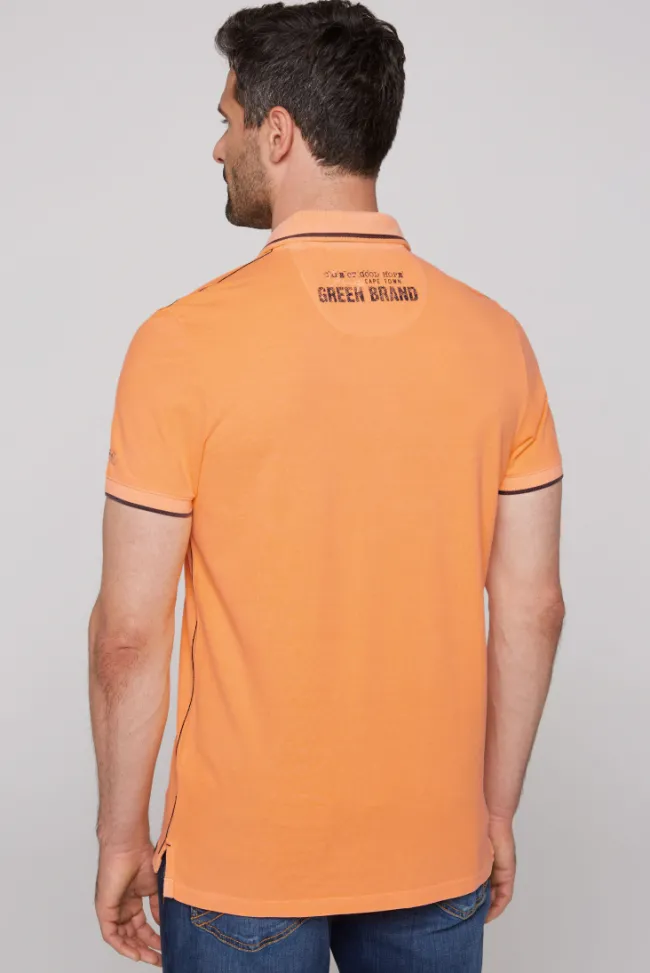 Herren CAMP DAVID & SOCCX Pikee-Polo mit Logo-Applikationen sunrise orange