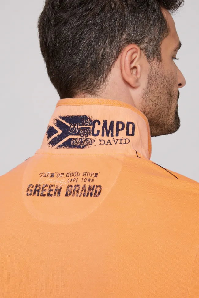 Herren CAMP DAVID & SOCCX Pikee-Polo mit Logo-Applikationen sunrise orange