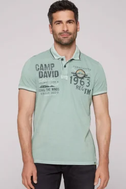 Herren CAMP DAVID & SOCCX Pikee-Polo mit Logo-Applikationen