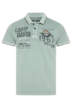 Herren CAMP DAVID & SOCCX Pikee-Polo mit Logo-Applikationen