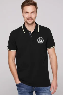 Herren CAMP DAVID & SOCCX Pikee-Polo mit Tipping-Effekten