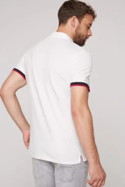 Herren CAMP DAVID & SOCCX Pikee-Polo mit tonigem Rubber Artwork