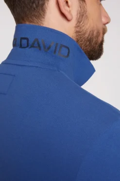 Herren CAMP DAVID & SOCCX Pikee-Polo mit tonigem Rubber Artwork strong blue