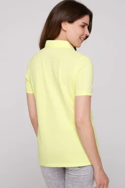 Damen CAMP DAVID & SOCCX Poloshirt aus Pikee mit Glitter Print