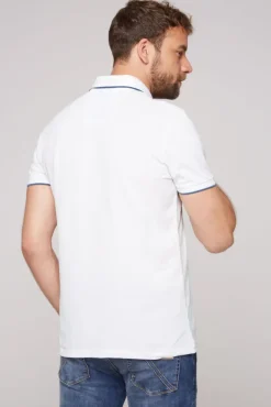 Herren CAMP DAVID & SOCCX Poloshirt aus Pikee mit Print Artwork