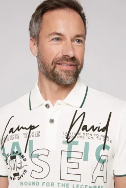 Herren CAMP DAVID & SOCCX Poloshirt aus Pikee mit Rubber Print