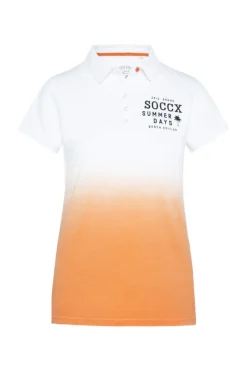 Damen CAMP DAVID & SOCCX Poloshirt Dip Dye mit Rücken-Artwork