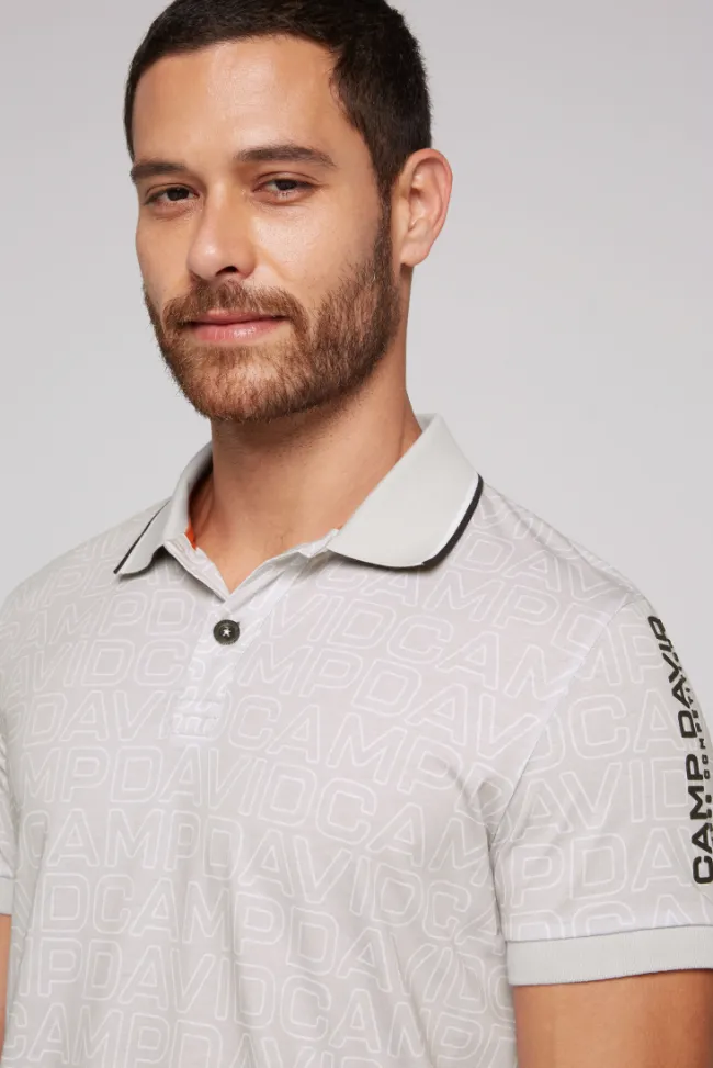Herren CAMP DAVID & SOCCX Poloshirt mit All Over Print