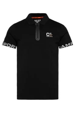 Herren CAMP DAVID & SOCCX Poloshirt mit Zipper und reflektierenden Prints