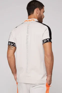 Herren CAMP DAVID & SOCCX Poloshirt mit Zipper und reflektierenden Prints