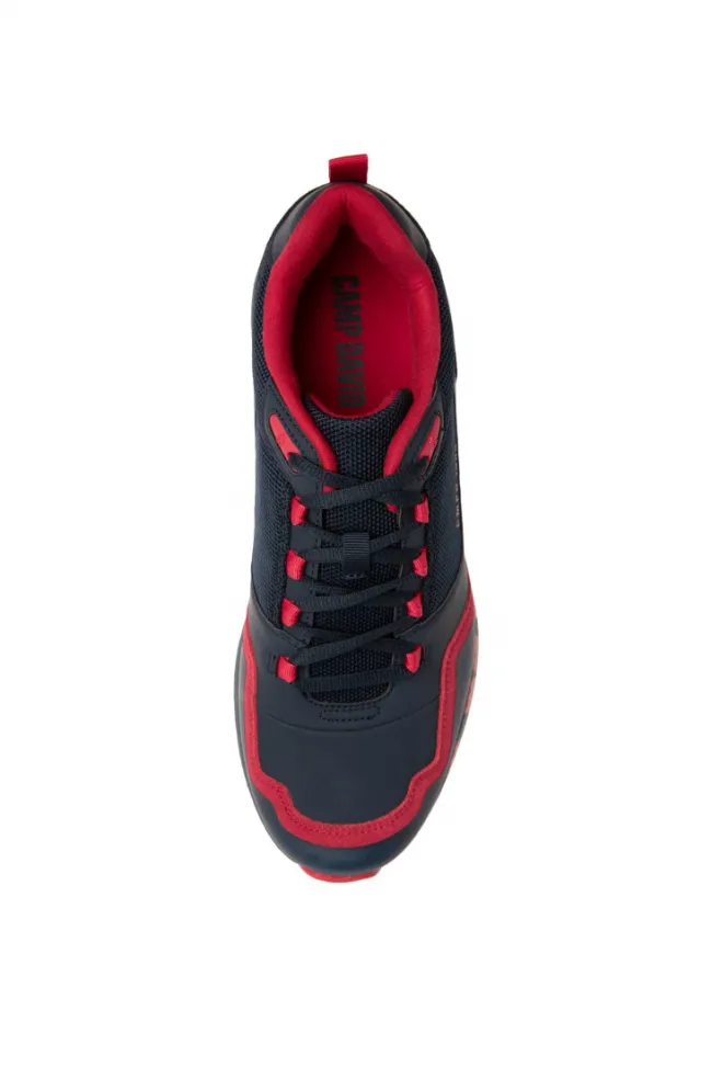 Herren CAMP DAVID & SOCCX Power Sneaker im Materialmix mit XL-Logo navy / red