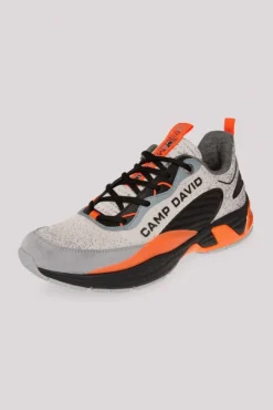 Herren CAMP DAVID & SOCCX Premium Sneaker im Knit-Design mit 3D-Rubber-Elementen shell / black