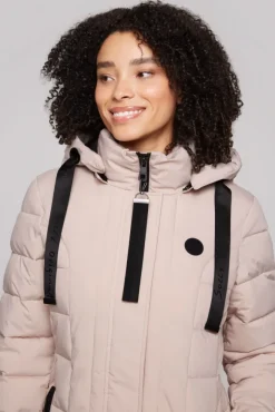Damen CAMP DAVID & SOCCX Puffer-Jacke mit abtrennbarer Kapuze light beige