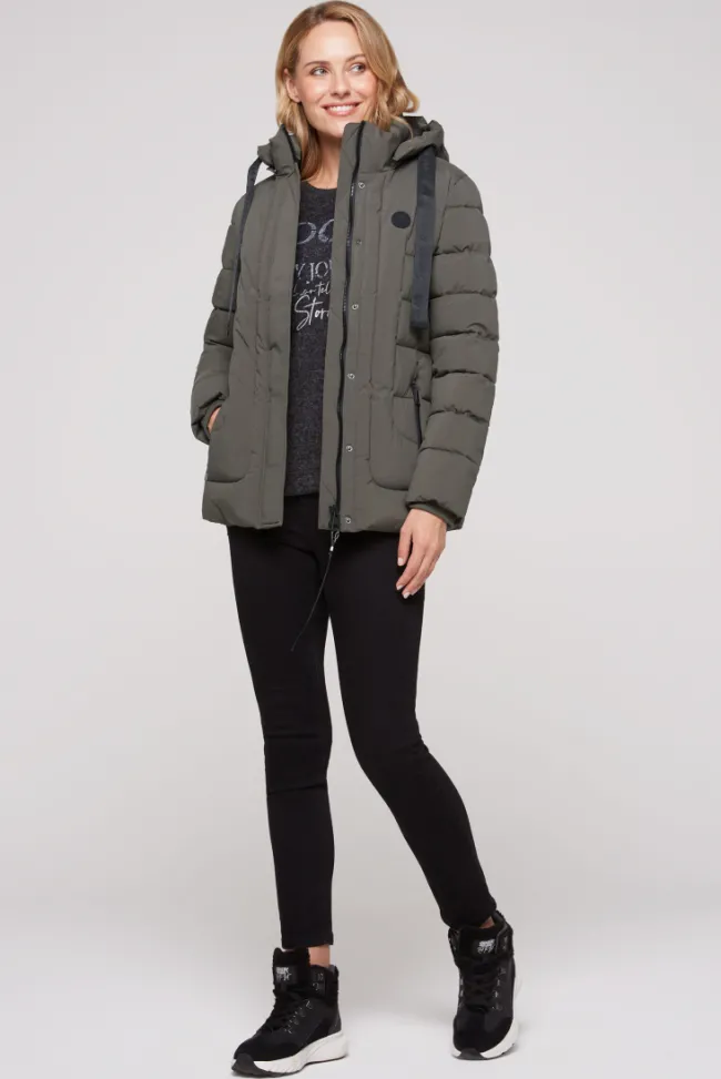Damen CAMP DAVID & SOCCX Puffer-Jacke mit abtrennbarer Kapuze