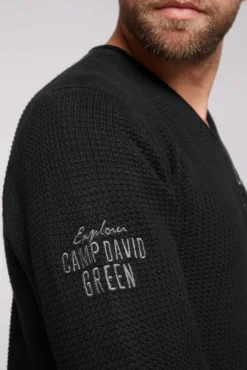 Herren CAMP DAVID & SOCCX Pullover mit V-Ausschnitt und Artworks