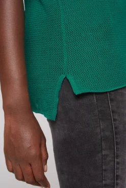 Damen CAMP DAVID & SOCCX Pullunder mit Kapuze und Mesh-Struktur bottle green