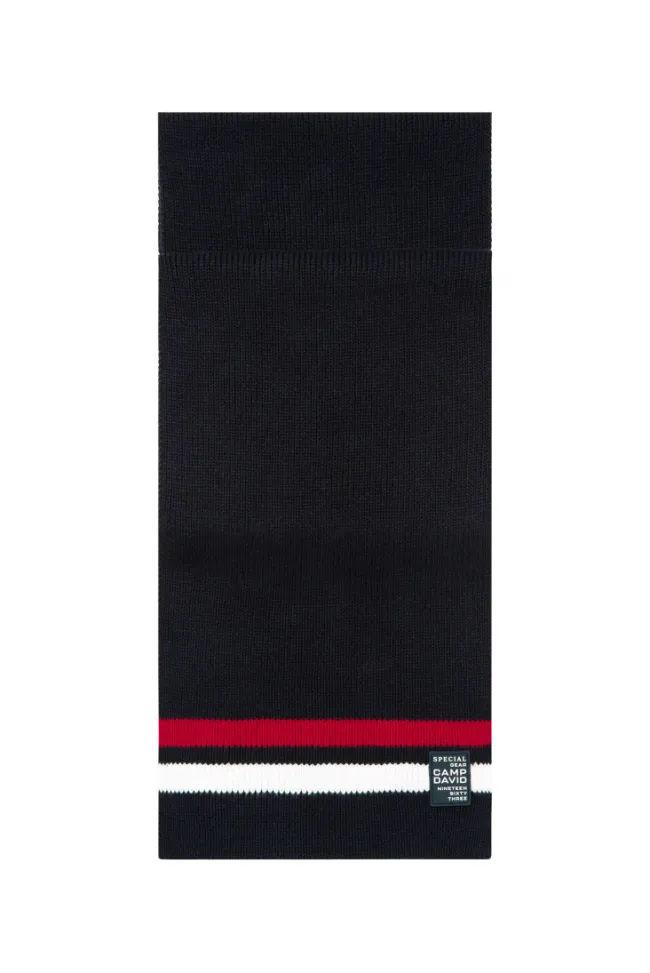Herren CAMP DAVID & SOCCX Rippstrickschal mit Streifen-Details blue navy