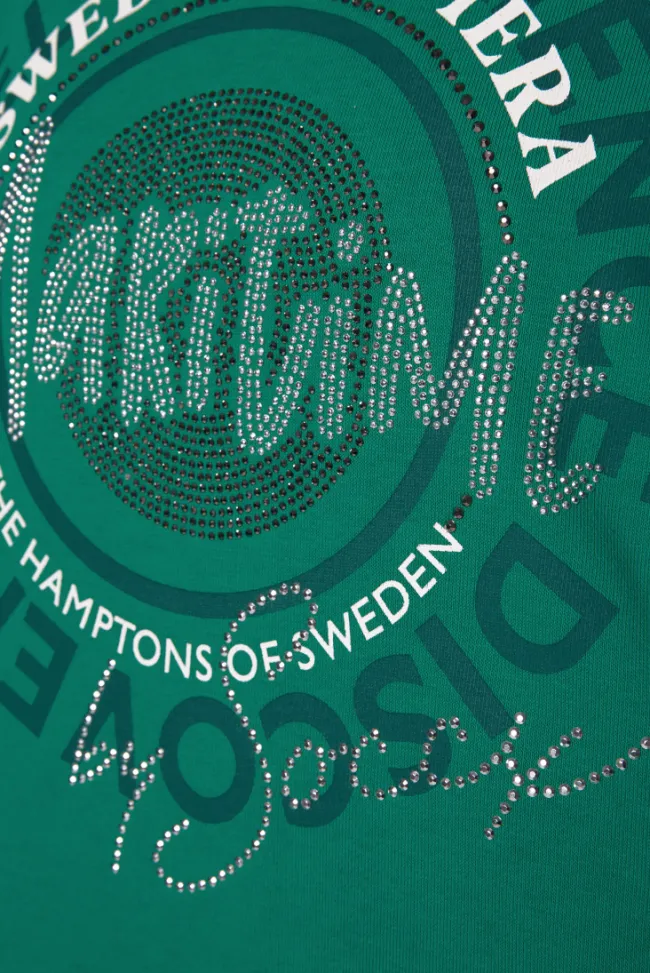 Damen CAMP DAVID & SOCCX Ärmelloses Shirt mit Artwork aus Schmucksteinen bottle green