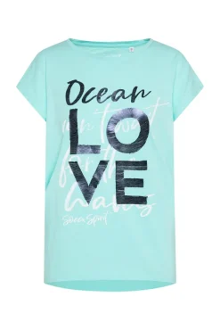 Damen CAMP DAVID & SOCCX Ärmelloses Shirt mit Folienprint flash aqua