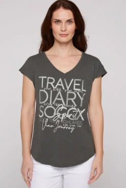 Damen CAMP DAVID & SOCCX Ärmelloses Shirt mit V-Ausschnitt und Artwork | M