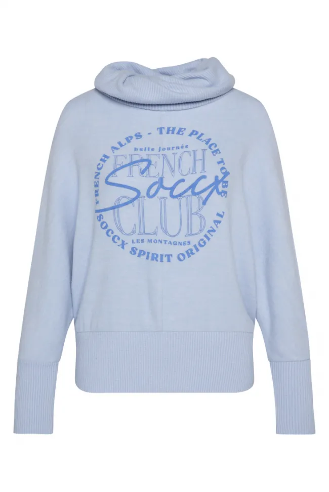 Damen CAMP DAVID & SOCCX Rollkragenpullover mit Fledermausärmeln cool blue