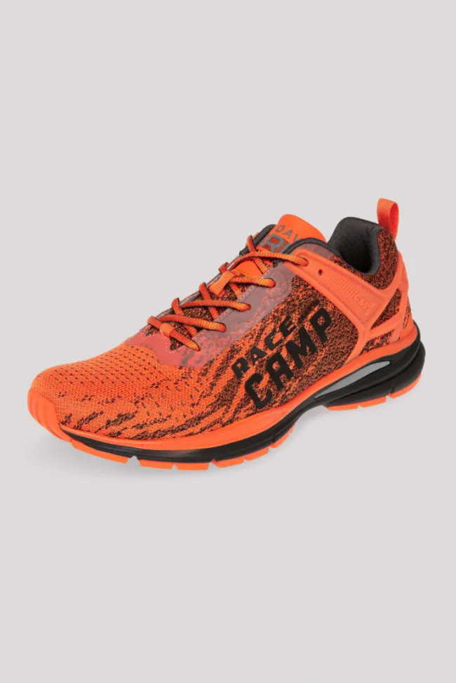Herren CAMP DAVID & SOCCX Running Sneaker mit Knit-Design und Rubber Logo signal orange