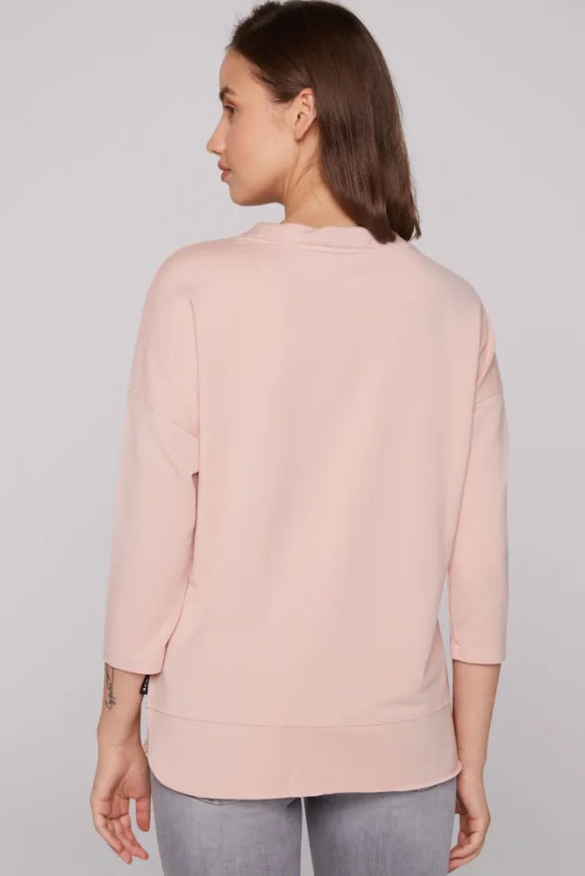 Damen CAMP DAVID & SOCCX Shirt mit Stehkragen und Artwork rose blush