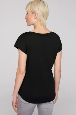 Damen CAMP DAVID & SOCCX Shirt mit V-Ausschnitt und Wording Print