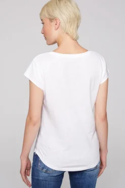 Damen CAMP DAVID & SOCCX Shirt mit V-Ausschnitt und Wording Print