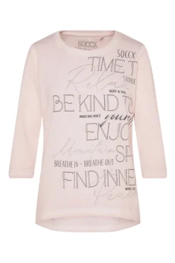 Damen CAMP DAVID & SOCCX Shirt mit Wording Print und Schmucksteinen rose blush