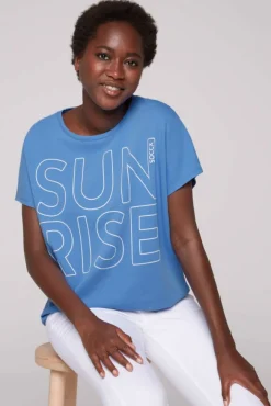 Damen CAMP DAVID & SOCCX Shirt Oversized mit Artwork airy blue
