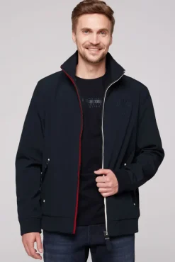 Herren CAMP DAVID & SOCCX Softshelljacke im Blouson-Stil mit Artworks blue navy
