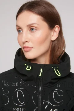 Damen CAMP DAVID & SOCCX Softshelljacke mit Kapuze und Glossy Prints