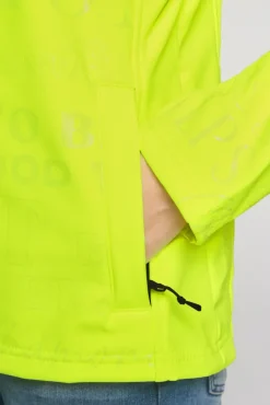 Damen CAMP DAVID & SOCCX Softshelljacke mit Kapuze und Glossy Prints yellow lime