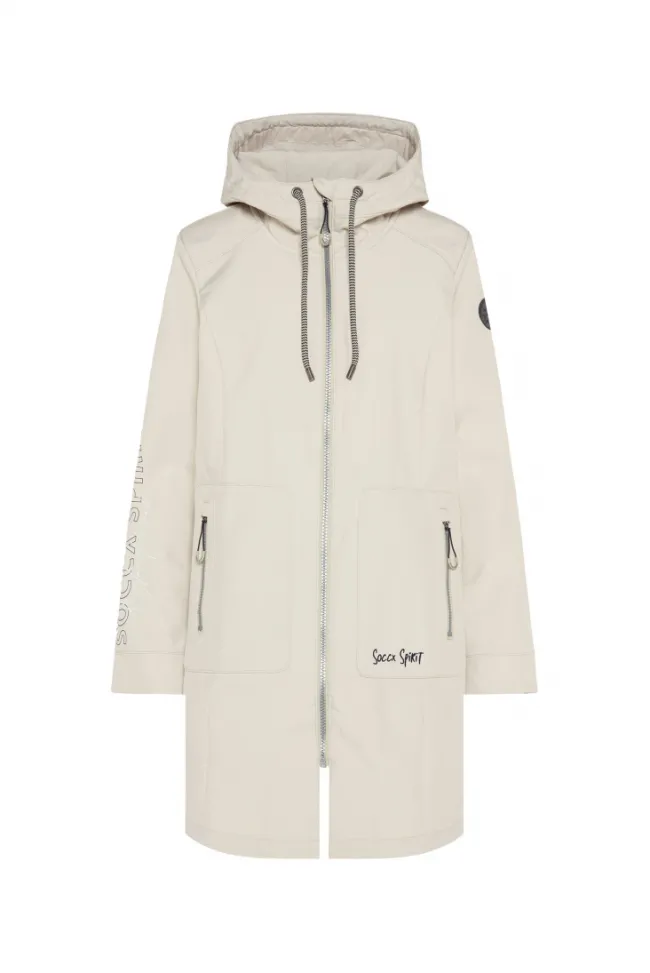 Damen CAMP DAVID & SOCCX Softshellmantel mit Kapuze dark kitt