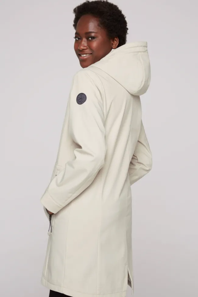 Damen CAMP DAVID & SOCCX Softshellmantel mit Kapuze dark kitt