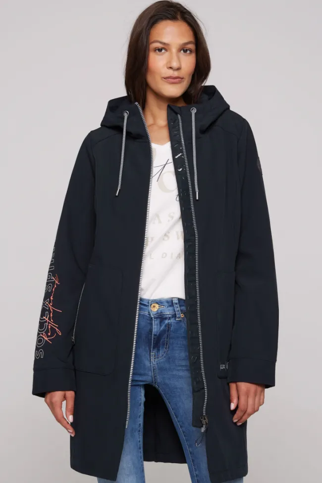 Damen CAMP DAVID & SOCCX Softshellmantel mit Kapuze blue navy
