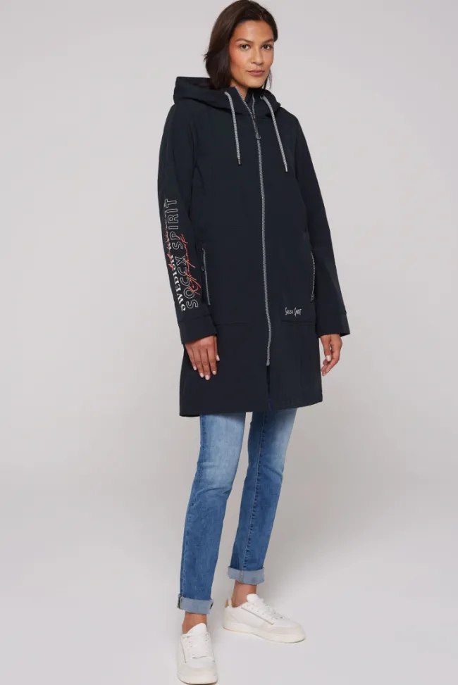 Damen CAMP DAVID & SOCCX Softshellmantel mit Kapuze blue navy