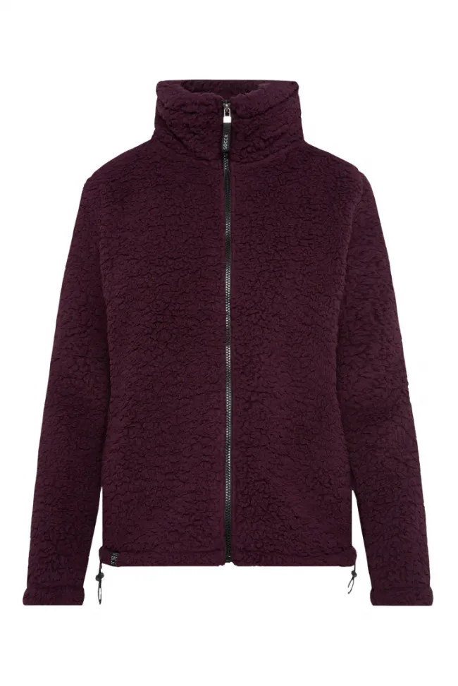 Damen CAMP DAVID & SOCCX Sport-Jacke im Sherpa-Look deep plum