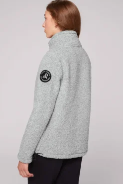 Damen CAMP DAVID & SOCCX Sport-Jacke im Sherpa-Look grey melange