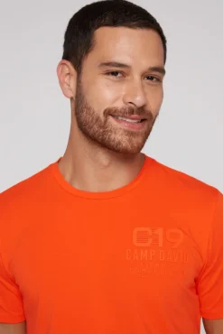 Herren CAMP DAVID & SOCCX Sport-T-Shirt mit Artwork signal orange