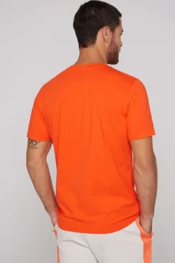 Herren CAMP DAVID & SOCCX Sport-T-Shirt mit Artwork signal orange