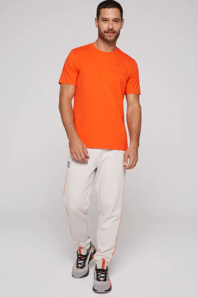 Herren CAMP DAVID & SOCCX Sport-T-Shirt mit Artwork signal orange