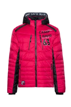 Herren CAMP DAVID & SOCCX Steppjacke im Colour Design mit Logo Artworks royal red